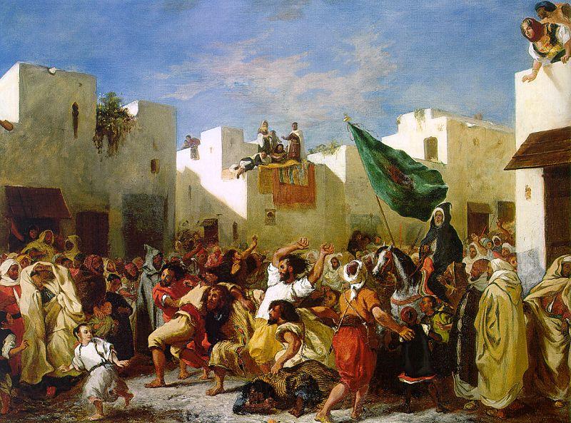 Eugene Delacroix The Fanatics of Tangier Norge oil painting art